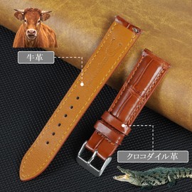 [vinacreations] Crocodile Watch Strap, Quick Release Spring Bars, Men's Replacement Watch Band, Crocodile, Arm, Buckle, Handmade, Luxury, Handmade, 22 mm