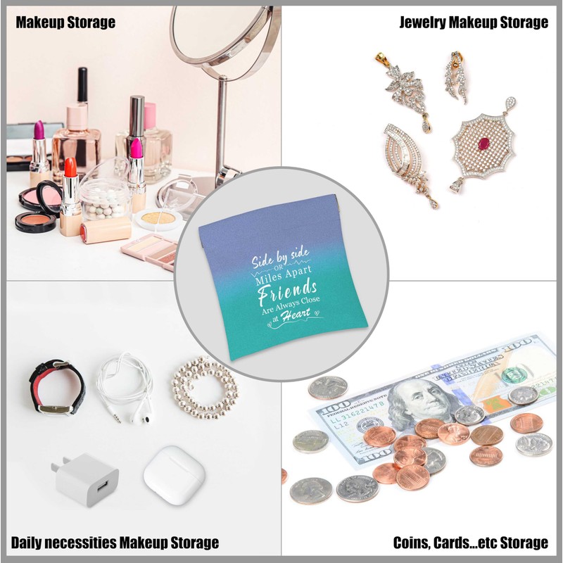 Long Distance Friendship Gifts for Women, Cosmetic Bag with Mirror