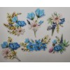 Unbranded Blue and Pink Floral Stickers- 30 stickers-2 ea of