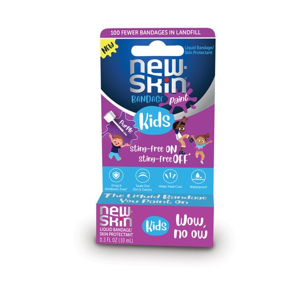 NEW-SKIN Kids Liquid Bandage Paint, Sting Free Waterproof Bandage for Scrapes and Minor Cuts, 0.3 Ounce