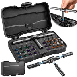Juego de Desarmadores 24 en 1 Magnéticos Multipunta, Estuche de Destornilladores de Precisión para Electrónica, Computadoras y Bricolaje en Hogar (24)
