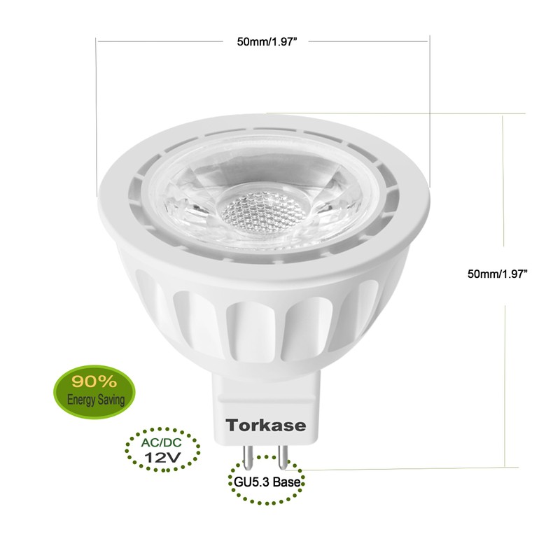 10 Pack MR16 LED Bulbs, 5W 12V, GU5.3 Bi-Pin Base,
