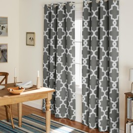 TOWN  COUNTRY EVERYDAY Exclusive Home Ironwork Cortinas oscurecedoras térmicas con Ojales, 132,1 x 213,4 cm, Negro Perlado, Juego de 2, 52 X 96,...   