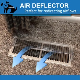 Heat and Air Deflector with Powerful Magnets for Floor Vents, Sidewall and Ceiling Registers - Adjustable 10" to 14" Wide (3 Pack, Clear)