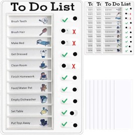 4 Pcs Chore Chart for Kids,Portable Chore Chart Memo Board Detachable Message Board Daily to Do List,RV Checklist Routine Check Items for Home Travel Planning Schedule Reminder Tool