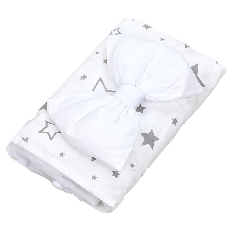 TupTam Baby Cot Canopy with Crown and Bow Chiffon, Stars