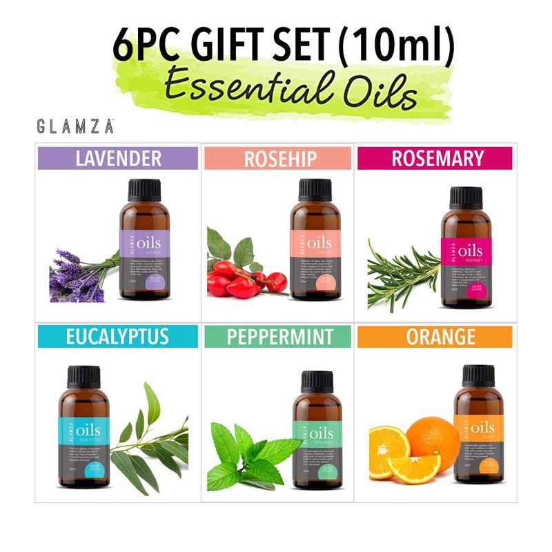 Glamza Premium Essential Oils Organic Pure Natural Therapeutic Aromatherapy Gift
