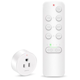Remote Control Outlet, GREENCYCLE Remote Timer Switch, Plug in Light Switch Outlet, 500ft Range, 15A/1500W, for Lights, Fans, Christmas Lights, Household Appliance