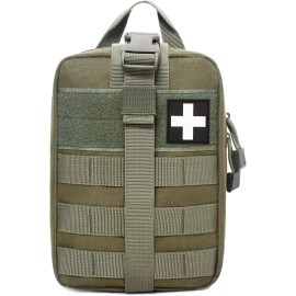 Unbranded Tactical Tear Away Medical Pouch Military First Aid Pouch Bag for Camping Hiking - Army Green