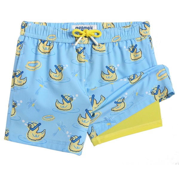 MaaMgic Boys Swim Trunks with Compression Liner Toddler Stretch Quick