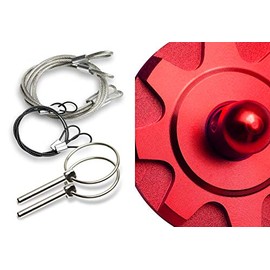 EPARTS Universal Red CNC Aluminum Alloy Auto Car Sporty Hood Pin Lock Decorate Appearance Hood Pin Kit