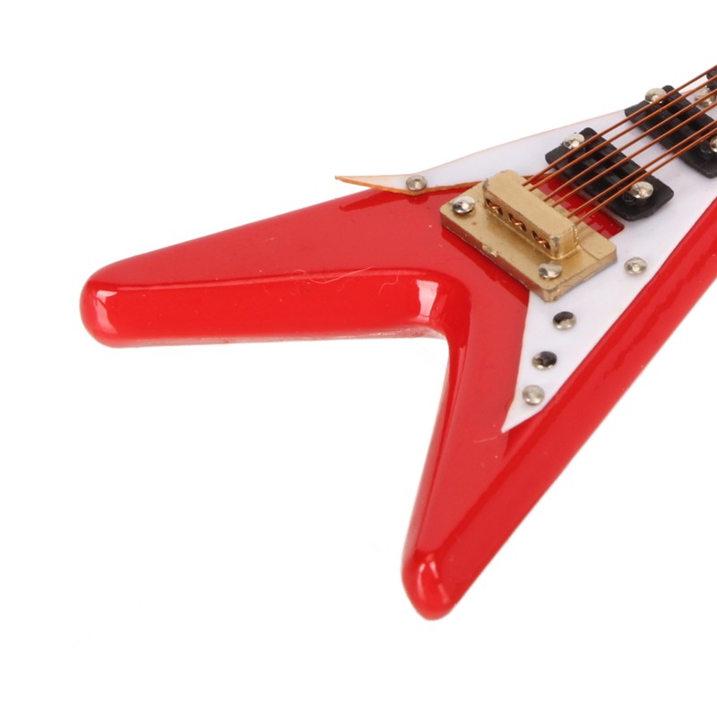 Guitar Brooch Pin Simulation Innovative Hand Crafted Red V Mini