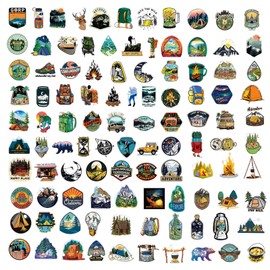 200 PCS Outdoor Hiking Adventure Camping Stickers, Camping Stickers for Water Bottle, Outdoor Adventure Vinyl Waterproof Stickers,Laptop Decals,Skateboard Stickers for Teen Boys Girls