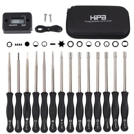 Hipa Pack-of-14 Carburetor Adjustment Tool + RPM Tachometer Hour Meter for 2-Cycle Small Engine, Compatible with Poulan STHIL Echo Ryobi Troy Bilt Trimmer Leaf Blower Weedeater Chainsaw