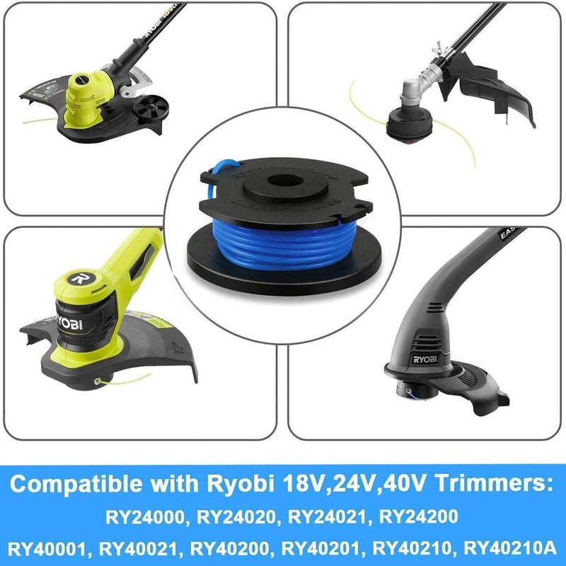 6 Pack String Trimmer Spool Replacement for Ryobi One Plus