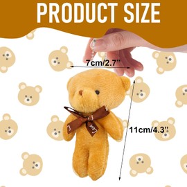15 Piezas Llavero Mini Osos de Peluche, Mini Osos de Peluche Suave, Osos Pequeños para Llavero, Decoración Suministros de Fiesta, Accesorios de Bricolaje