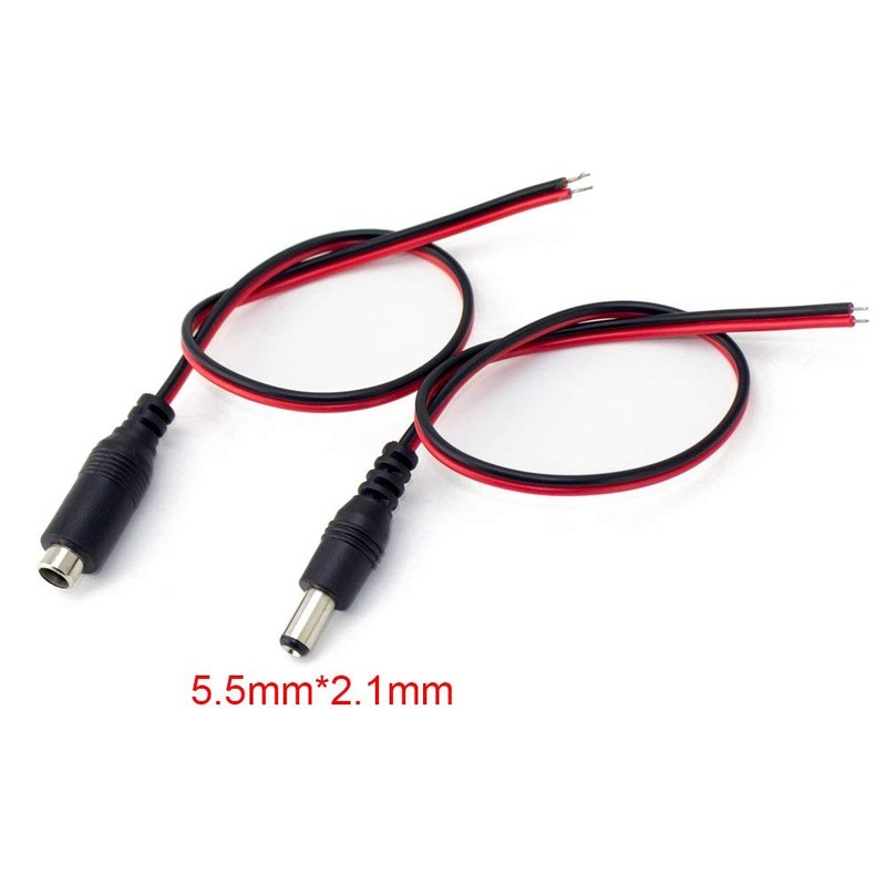 12V 5A DC Pigtail Power Cord (Real 18AWG), w/Male Female