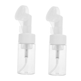 2Pcs Silicone Brush Head Foaming Bottle Durable Pet Plastic Cosmetic Dispenser for Hand Soap and Travel Mousse Leak Design for Home Go