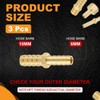 sourcing map 3pcs 10mm to 6mm Brass Hose Barb Fitting