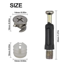 Kissral 50 pieces furniture connection sets, eccentric furniture connector, furniture fitting, screw-in dowels with cover edge, connection fitting for furniture, table cabinets