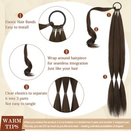 Sofeiyan Braid Extensions Ponytail Extension with Hair Scrunchie 76 cm Long Braided Ponytail Extension Natural Hair Extension Synthetic Braid Hairpiece for Women