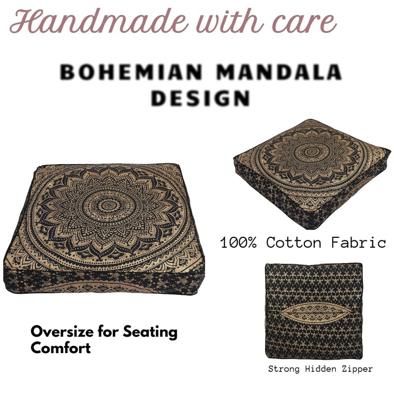 35" Mandala Large Floor Pillow Cover Meditation Cushion Seating Throw
