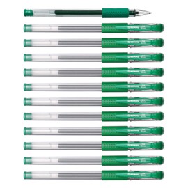 DONAU Gel Ballpoint Pens, Gel Pens, Gel Ink Colour: Green Classic, Pack of 12, Ball Diameter: 0.5 mm, Waterproof and Non-fading Ink