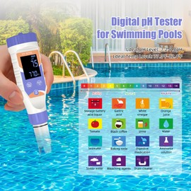 7-in-1 Digital Pool Water Tester – Chlorine, pH, Salt, ORP, EC, TDS & Temp Meter for Saltwater Pools, Hot Tubs, Spas, Aquariums & Hydroponics