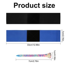 2 Pcs Golf Training Aid Arm Band, Left Arm Straight Golf Training Aid, Golf Arm Training Aid for Posture Correction and Alignment with Golf Tees Wooden for Men Women Beginners Indoors Outdoors