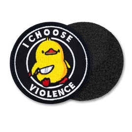 backtime I Choose Violence Embroidered Morale Patch, Humor Tactical Patch for Military Bag and Hat, Hook & Loop Fastener Funny Patches, Round