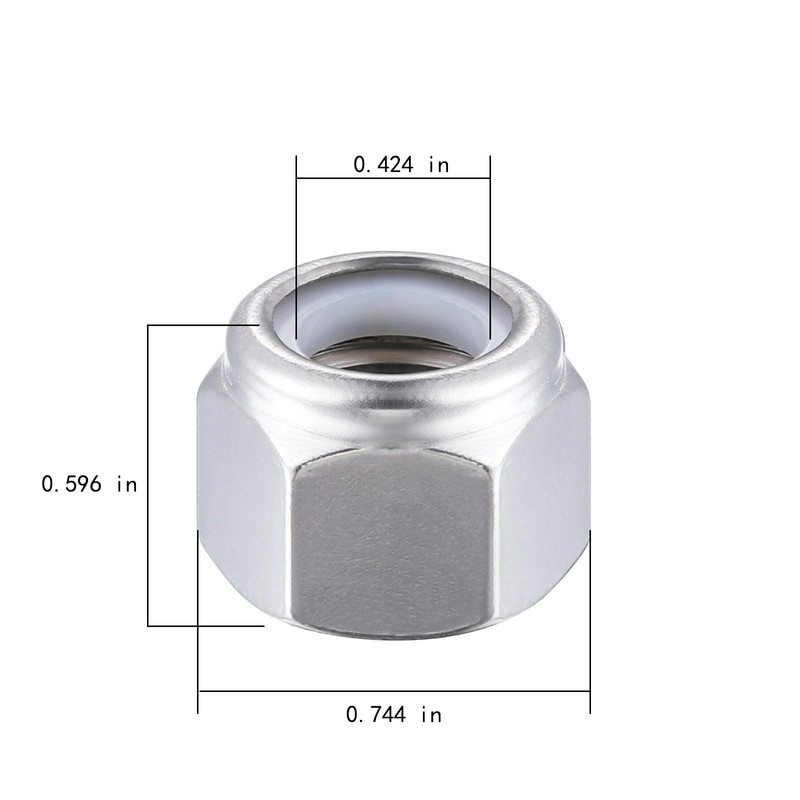 Wensilon(10pcs)1/2-13 Self Clinching Nuts 304 Stainless Steel Self-Lock Nylon Inserted
