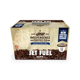 Independence Coffee Co. Jet Fuel Intense and Heavy Body, Dark Roast, Single Serve Coffee K Cup Pods, 12 Count