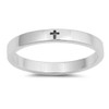 Simple Little Engraved Cross Stackable Ring .925 Sterling Silver Band