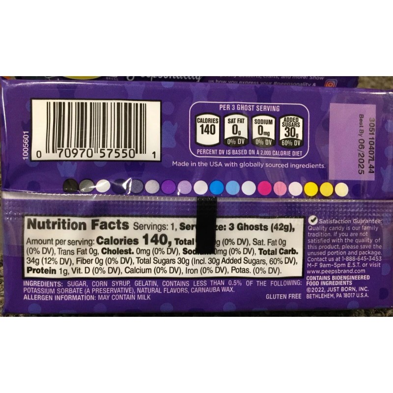 PEEPS BRAND Marshmallow Peeps - Pumpkins, Ghosts, Skulls - 1.5