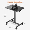 Elevon Small Mobile Rolling Standing Desk - Overbed Table, Teacher
