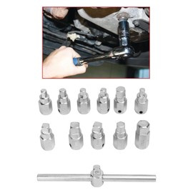 12 Pcs Drain Plug Key Socket Set, Axle Oil Sump Spanner Oil Sump Screw Socket Wrench Wrench Steel Car Repair Tools for Engine Gear Box