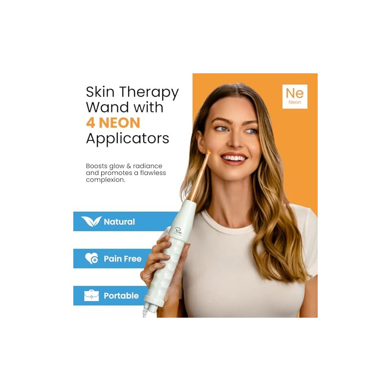 NuDerma Skin Therapy Wand - Portable Handheld High Frequency Skin