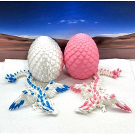 3d Printed Dragon,2 pcs Articulated  Dragon and Egg, Fidget Dragon Toy for ADHD