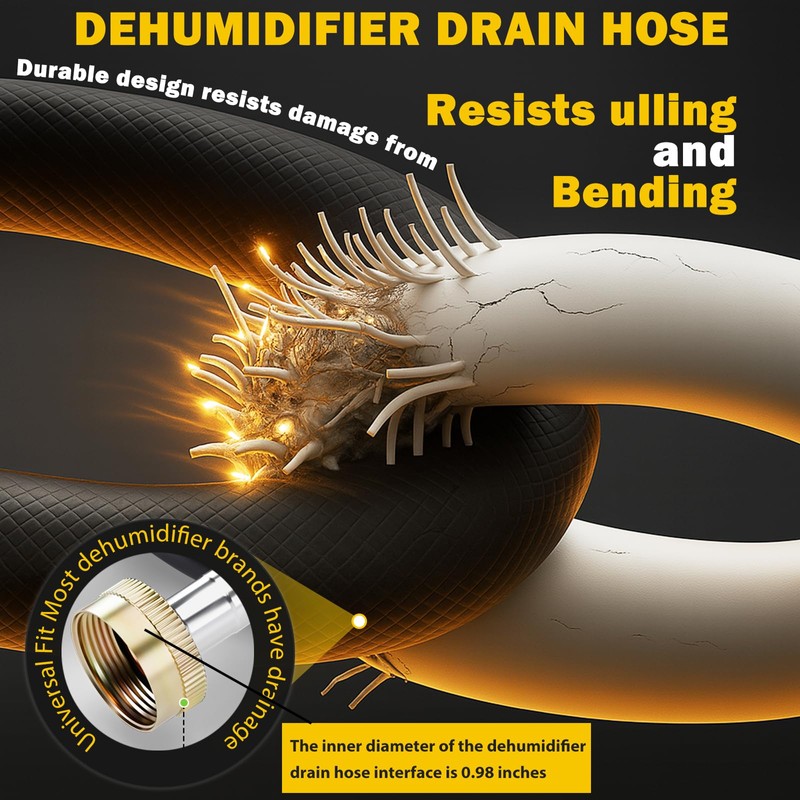 EOUOBOMO 30FT Dehumidifier Drain Hose with 3/4 Inch FHT Leak-Proof