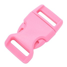 KEEJEA 15 Pack Curved Side Quick Release Plastic Buckles for Paracord Bracelets Clasp/Pet Collar 15mm Webbing/Backpack Straps (Pink)