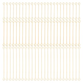 PATIKIL 20mm/30mm/40mm Open Eye Pins, 150 Pcs Metal Double Head Pins Needles Eye Pins for Jewelry Making Findings Earring Necklace Bracelet, Gold