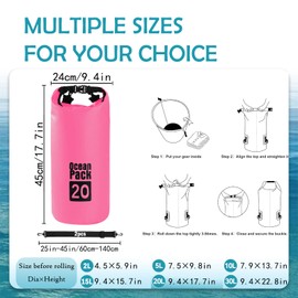 POPOYU Dry Bag, pink-red, WaterproofBag