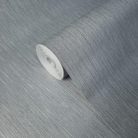 Modern Gray Silver Metallic Faux Fabric Contemporary Wallpaper Stria Lines Textures Luxury strippable Wall coverings