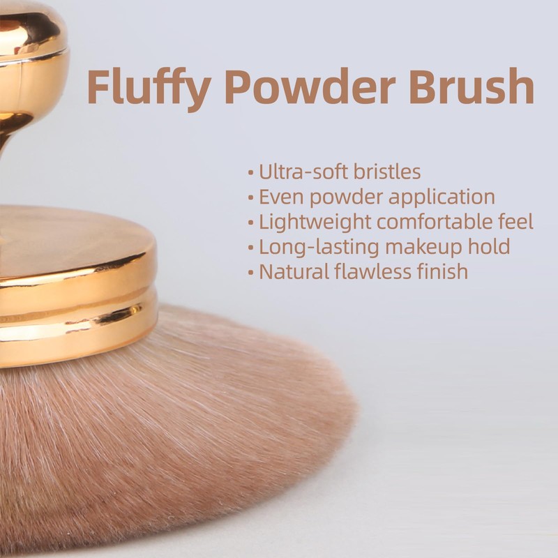 HAPPOW Large Self Tanning Brush, Gold Oval Body Makeup Tan