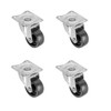 4X New 30mm Plastic Swivel Castor Wheel Black Furniture Caster