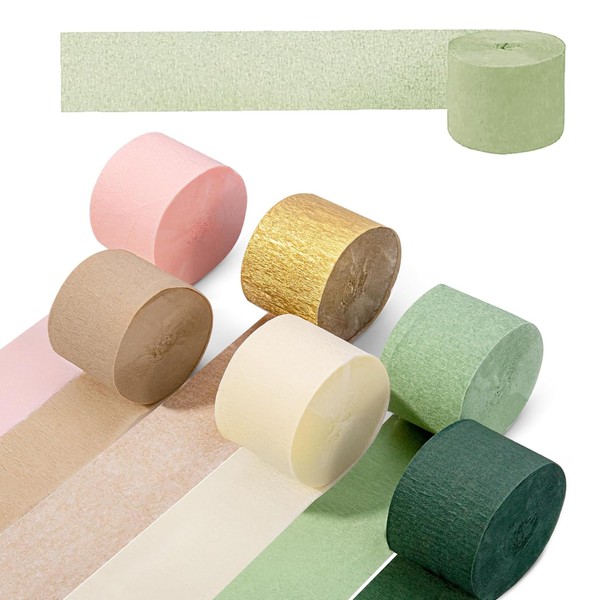 Wedding Party Decorations,6 Rolls Crepe Paper Streamers Roll for Boho