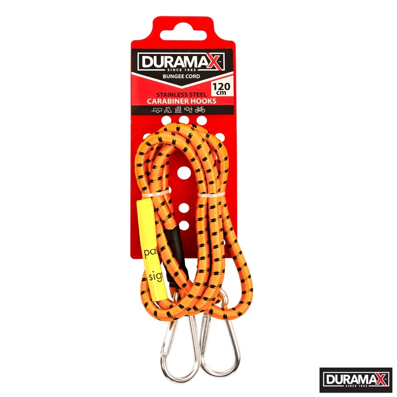 Duramax Heavy Duty Bungee Cord with Carabiner Hook, 122 cm