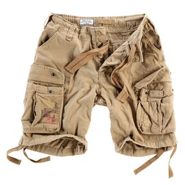 Surplus Raw Vintage Airborne Vintage Men's Cargo Shorts - beige Plain, size: 6XL