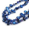 Avalaya Two Row Layered Blue Shell Nugget and Glass Crystal