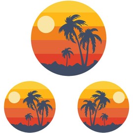 Golf Cart Decals, Palm Tree Sunset Design, Hood and Side Graphics Set, 3 Pieces